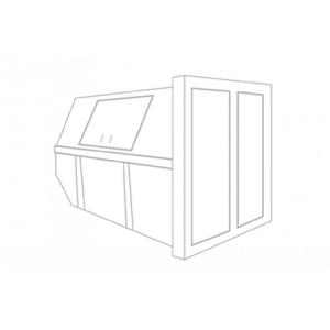 Hout container 10m³ gesloten (huisje)