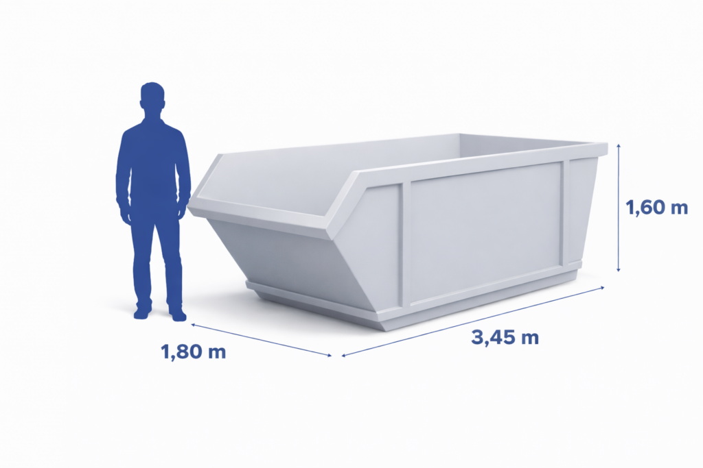Grofvuil en huisraad container 10m³